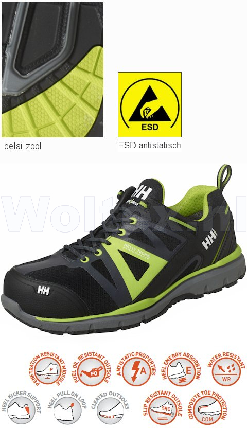 Helly Hansen Schoenen Smestad 78213 ESD- antistatisch zwart-donker limoen(994)